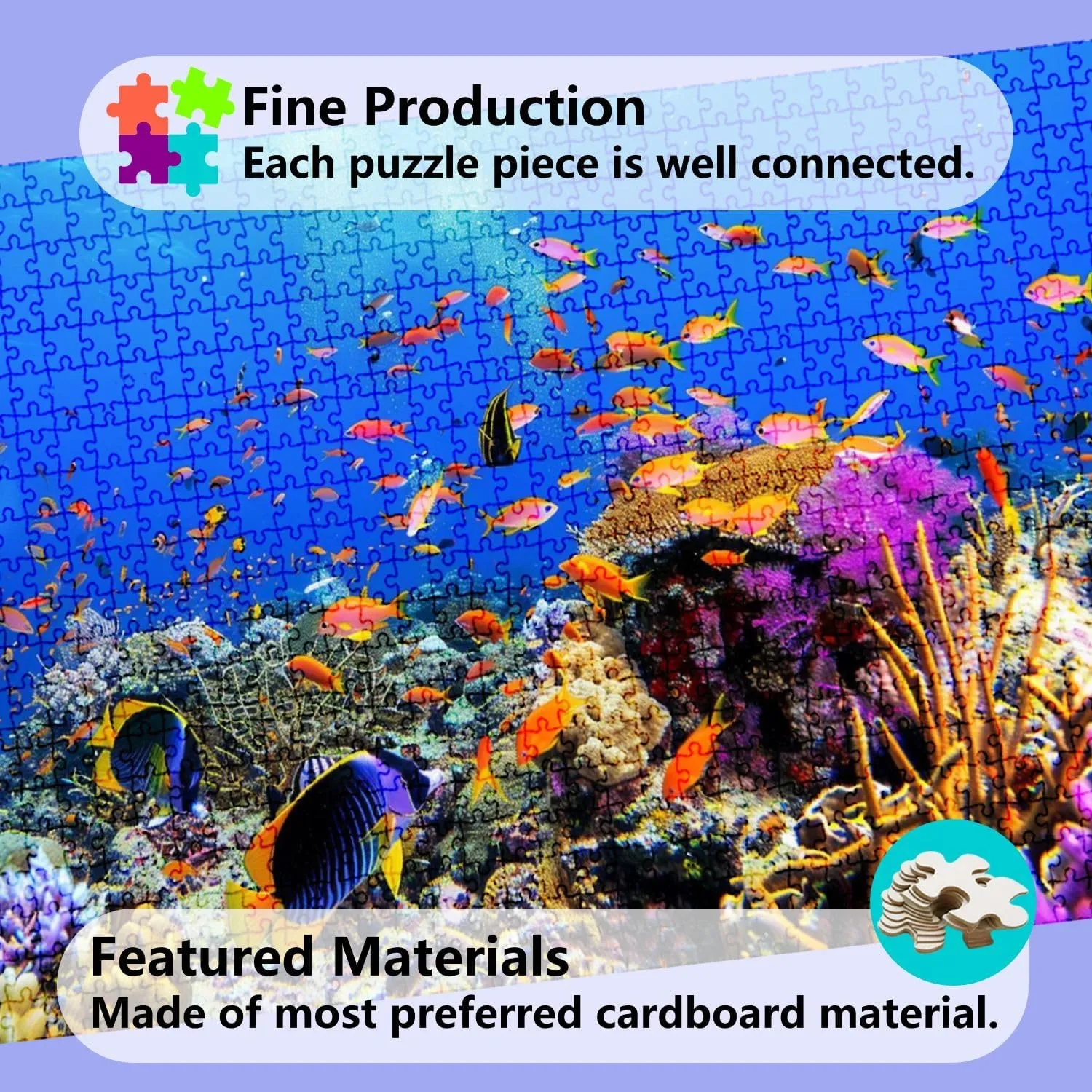 Jigsaw Puzzles 1000 Pieces for Adult Coral Diving Tropical Fish Puzzle Game for Family Wooden Puzzle Toy Educational Games Puzzles for Home Decor