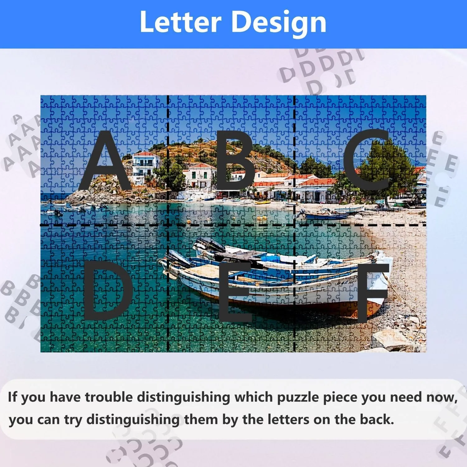 Jigsaw Puzzles 1000 Pieces for Adult Scene Greece Fishing Boats Pictures Puzzle Game for Family Wooden Puzzle Toy Educational Games Puzzles for Home Decor