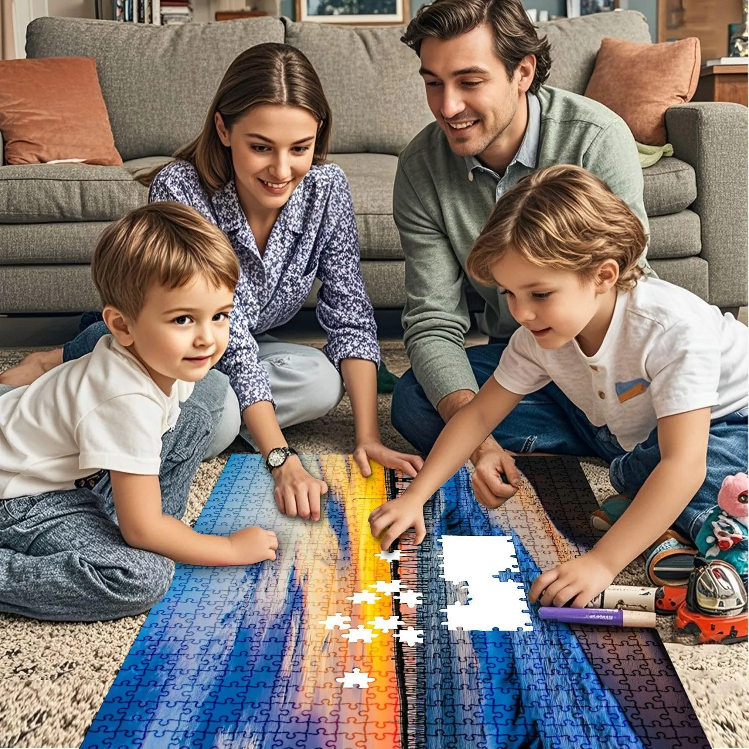 Jigsaw Puzzles 1000 Pieces for Adult Sunrise Virginia Beach Fishing pier Puzzle Game for Family Wooden Puzzle Toy Educational Games Puzzles for Home Decor