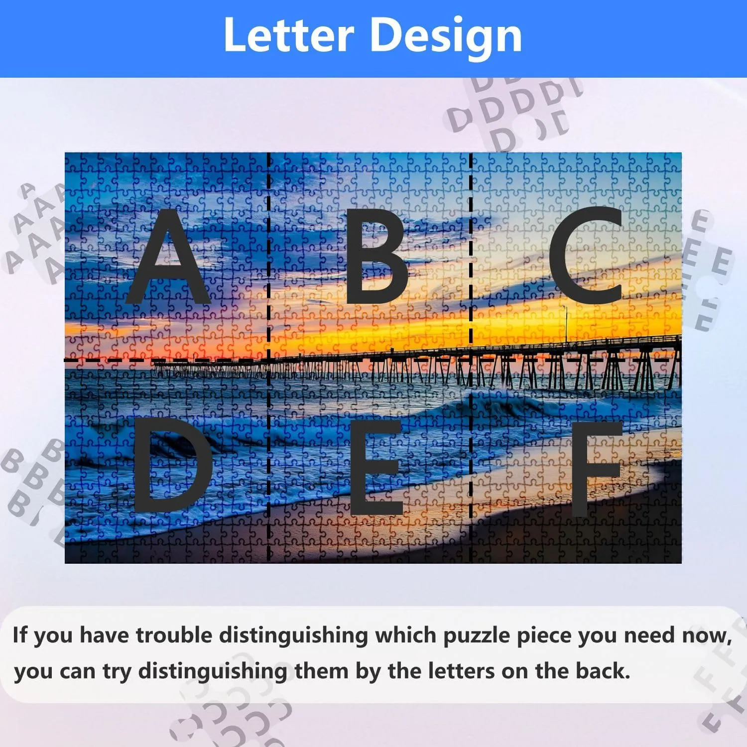 Jigsaw Puzzles 1000 Pieces for Adult Sunrise Virginia Beach Fishing pier Puzzle Game for Family Wooden Puzzle Toy Educational Games Puzzles for Home Decor