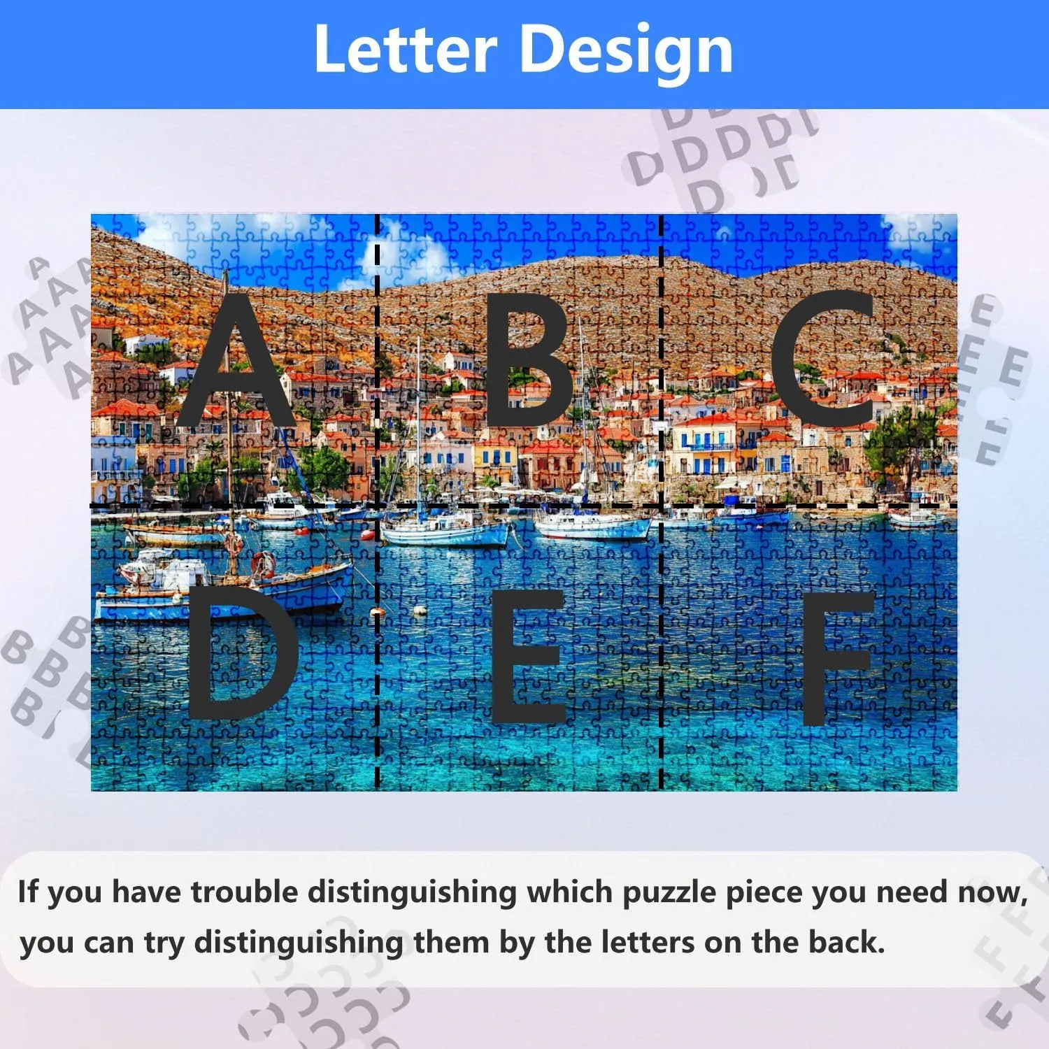 Jigsaw Puzzles 1000 Pieces for Adult Traditional Greece Fishing Villages Charming Chalki Halki Island Puzzle Game for Family Wooden Puzzle Toy Educational Games Puzzles for Home Decor