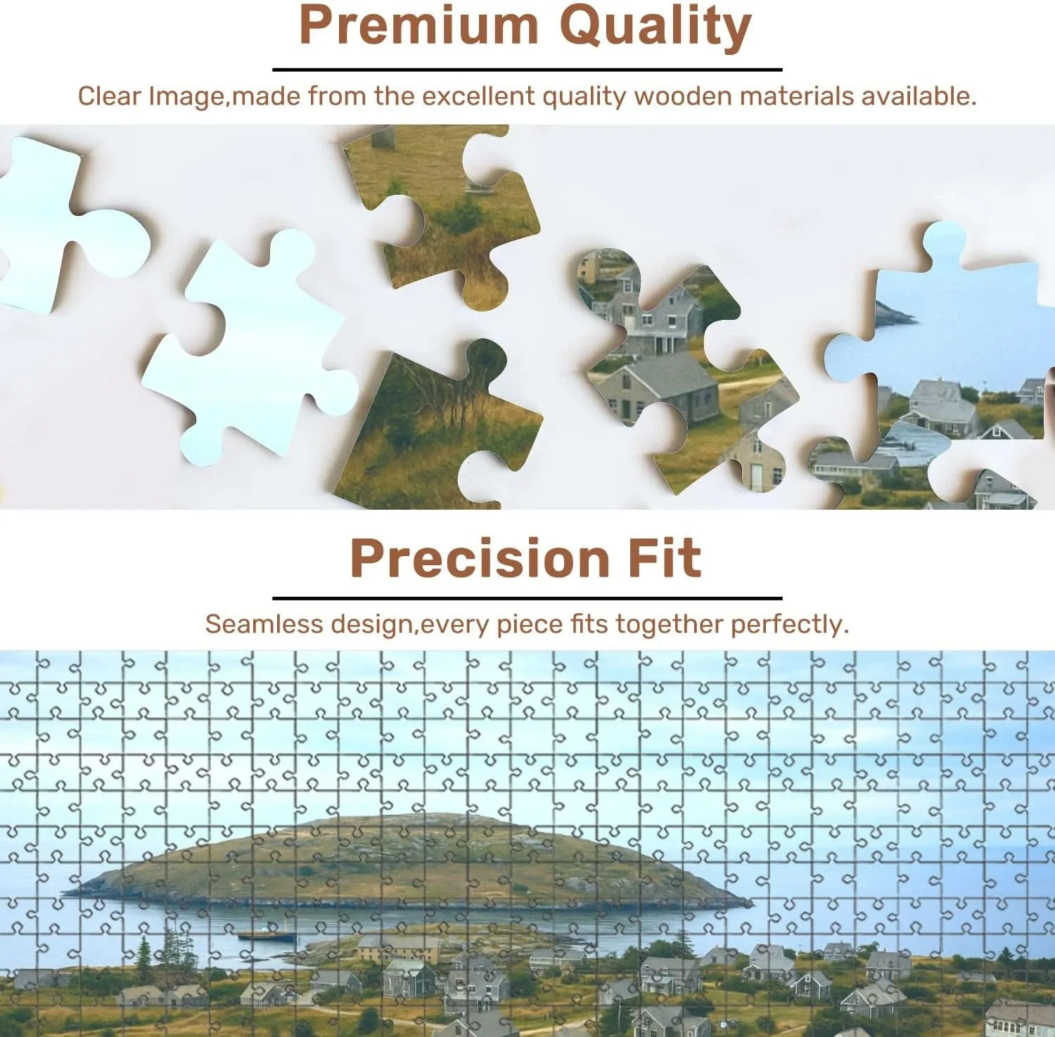 Jigsaw Puzzles 1000 Pieces for Adult View Remote Monhegan Island Maine Puzzle Game for Family Wooden Puzzle Toy Educational Games Puzzles for Home Decor