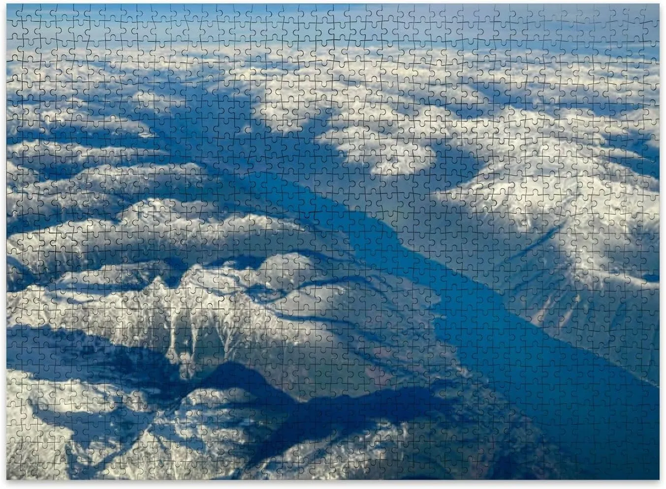 Jigsaw Puzzles 500 Pieces for Adult Aerial Views Rocky Mountains Surrounding Canmore Alberta Puzzle Game for Family Wooden Puzzle Toy Educational Games Puzzles for Home Decor
