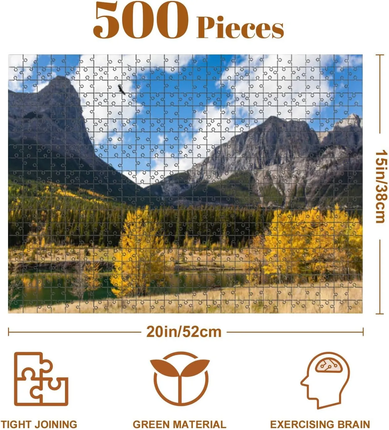 Jigsaw Puzzles 500 Pieces for Adult Autumn Forest Puzzle Game for Family Wooden Puzzle Toy Educational Games Puzzles for Home Decor