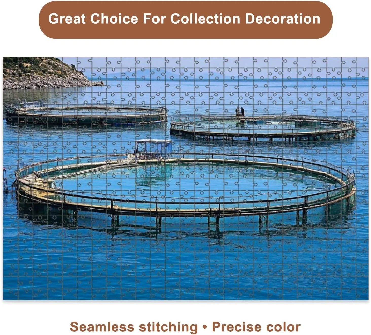 Jigsaw Puzzles 500 Pieces for Adult Fish Farm Puzzle Game for Family Wooden Puzzle Toy Educational Games Puzzles for Home Decor
