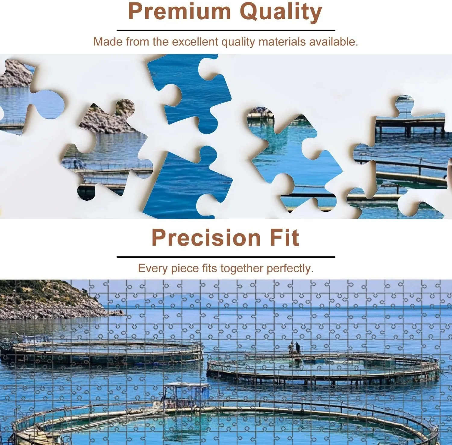 Jigsaw Puzzles 500 Pieces for Adult Fish Farm Puzzle Game for Family Wooden Puzzle Toy Educational Games Puzzles for Home Decor