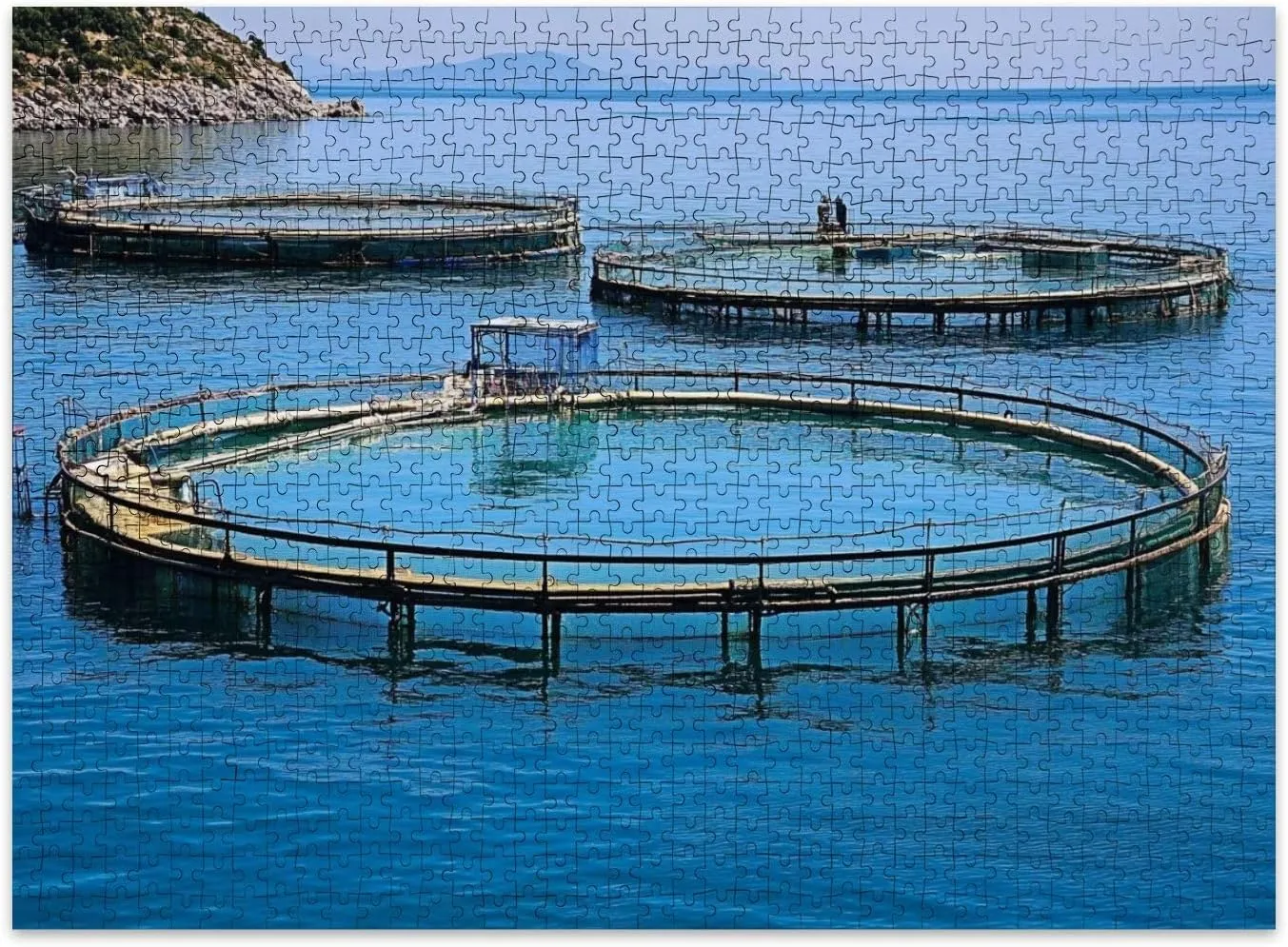 Jigsaw Puzzles 500 Pieces for Adult Fish Farm Puzzle Game for Family Wooden Puzzle Toy Educational Games Puzzles for Home Decor