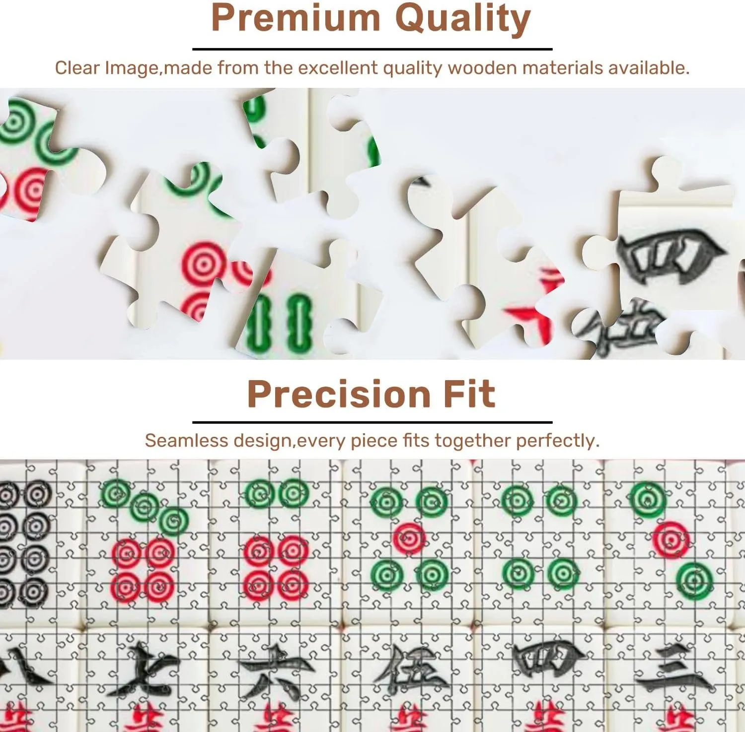 Jigsaw Puzzles 500 Pieces for Adult Mahjong Puzzle Game for Family Wooden Puzzle Toy Educational Games Puzzles for Home Decor