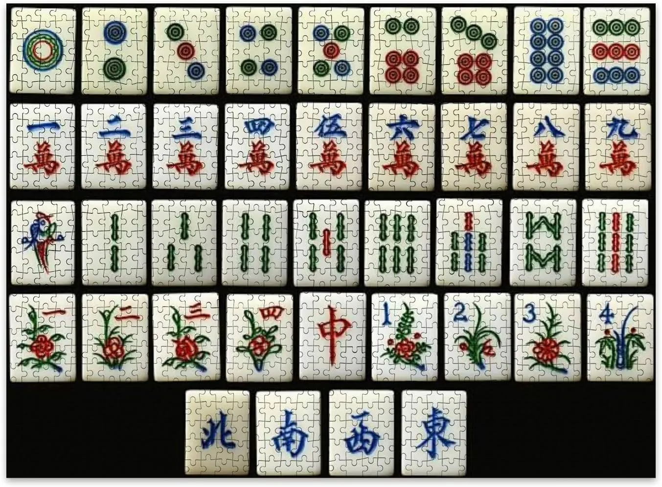 Jigsaw Puzzles 500 Pieces for Adult Mahjong Tiles Puzzle Game for Family Wooden Puzzle Toy Educational Games Puzzles for Home Decor