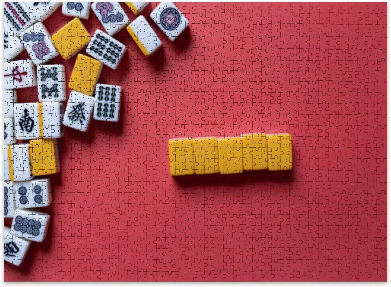 Jigsaw Puzzles 500 Pieces for Adult Mahjong Tiles red Puzzle Game for Family Wooden Puzzle Toy Educational Games Puzzles for Home Decor