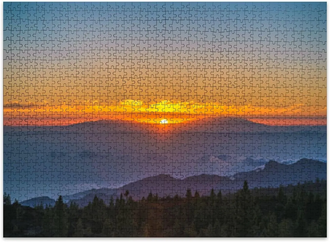 Jigsaw Puzzles 500 Pieces for Adult Sunset Behind Island Puzzle Game for Family Wooden Puzzle Toy Educational Games Puzzles for Home Decor