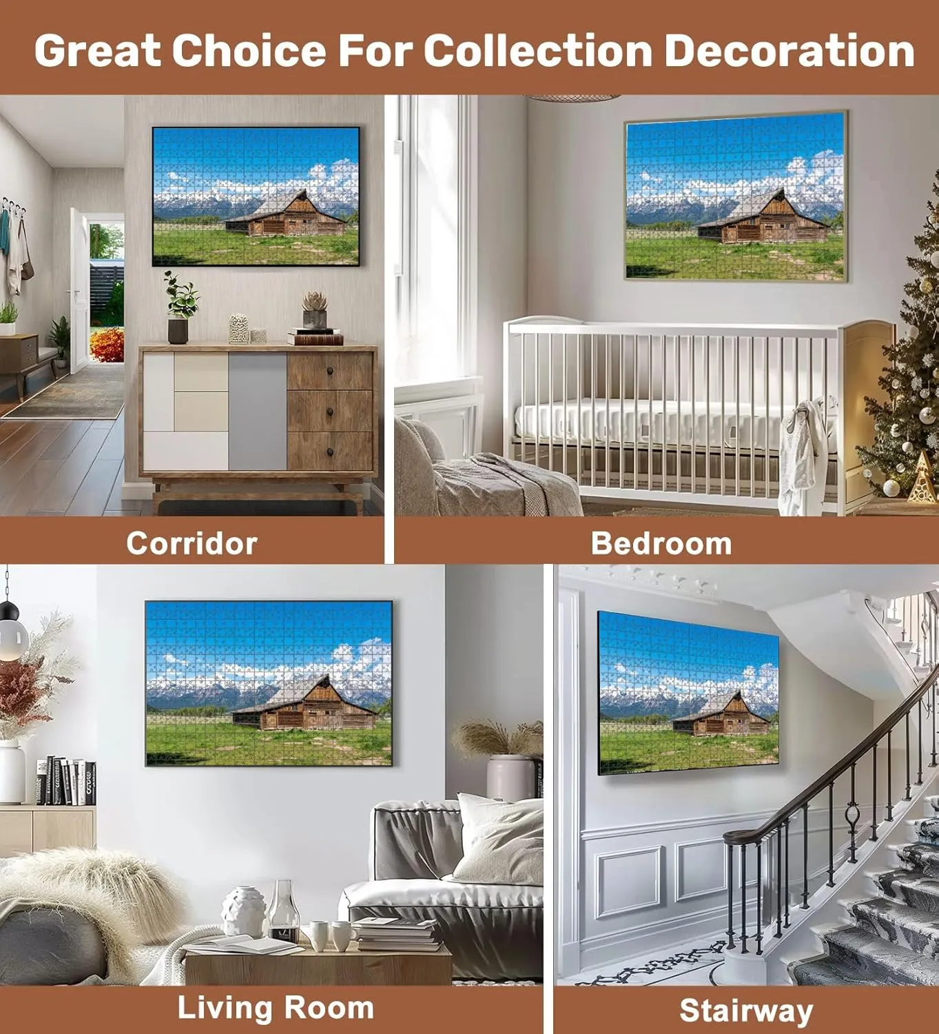 Jigsaw Puzzles 500 Pieces for Adult T Moulton Barn Jackson Hole Grand Teton National Park Wyoming Puzzle Game for Family Wooden Puzzle Toy Educational Games Puzzles for Home Decor
