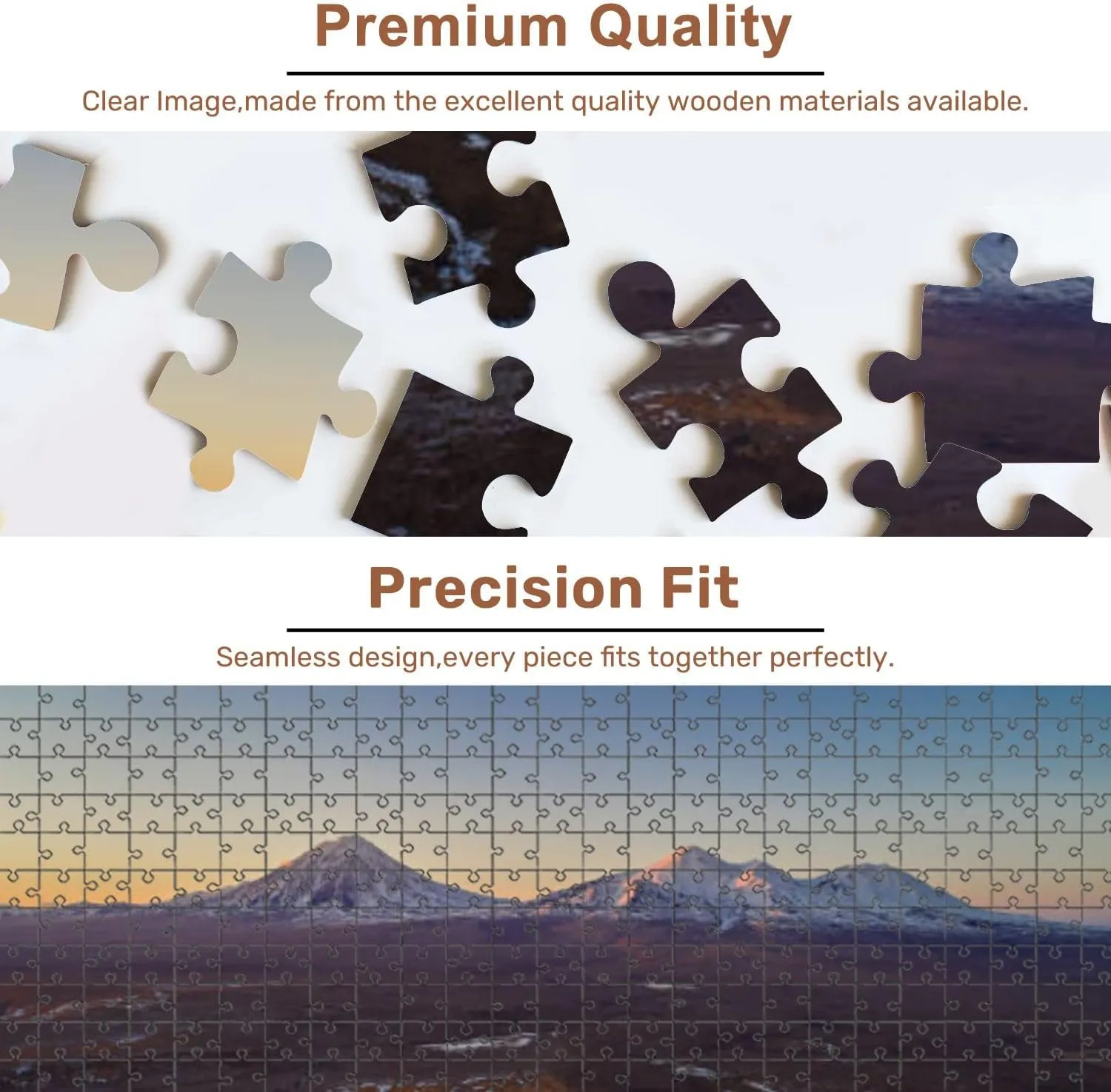 Jigsaw Puzzles 500 Pieces for Adult View Volcanoes Lake Sunset Spring from Drone Puzzle Game for Family Wooden Puzzle Toy Educational Games Puzzles for Home Decor
