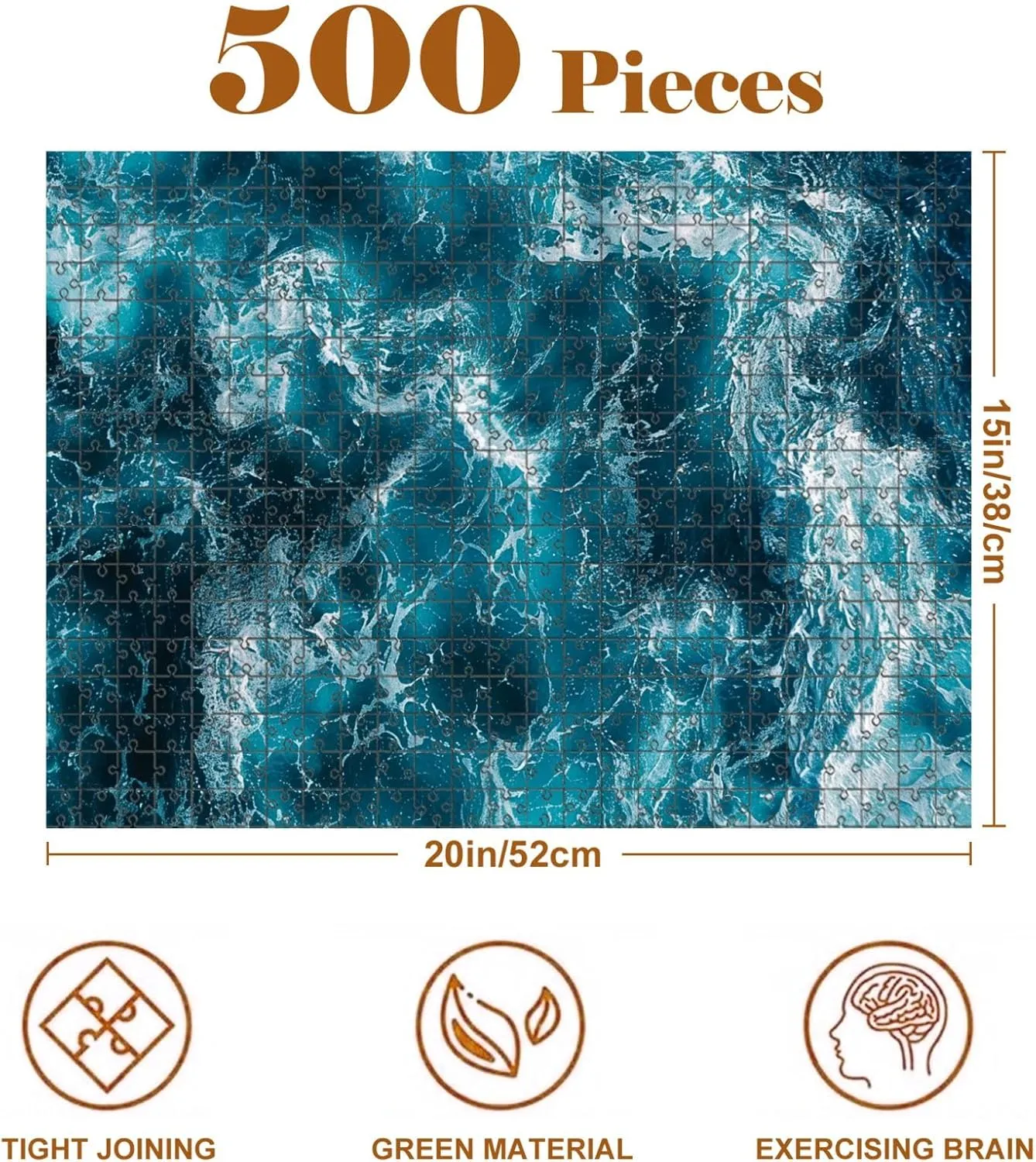 Jigsaw Puzzles 500 Pieces for Adult Wave Formation Adriatic Sea Puzzle Game for Family Wooden Puzzle Toy Educational Games Puzzles for Home Decor