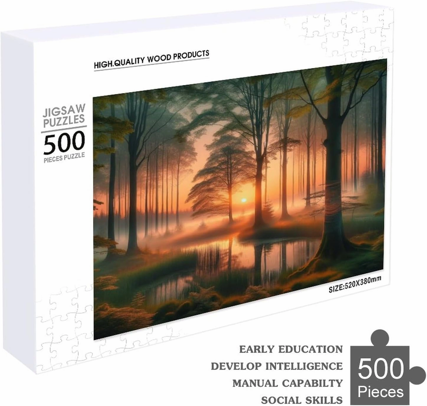 Jigsaw Puzzle for Adults Fishing Boat Seaside Harbour Town Challenging Educational Fun Family Activities Games Toys Gifts Wooden Puzzles 500 Piece Gift for Women Men 20.5x15 Inch