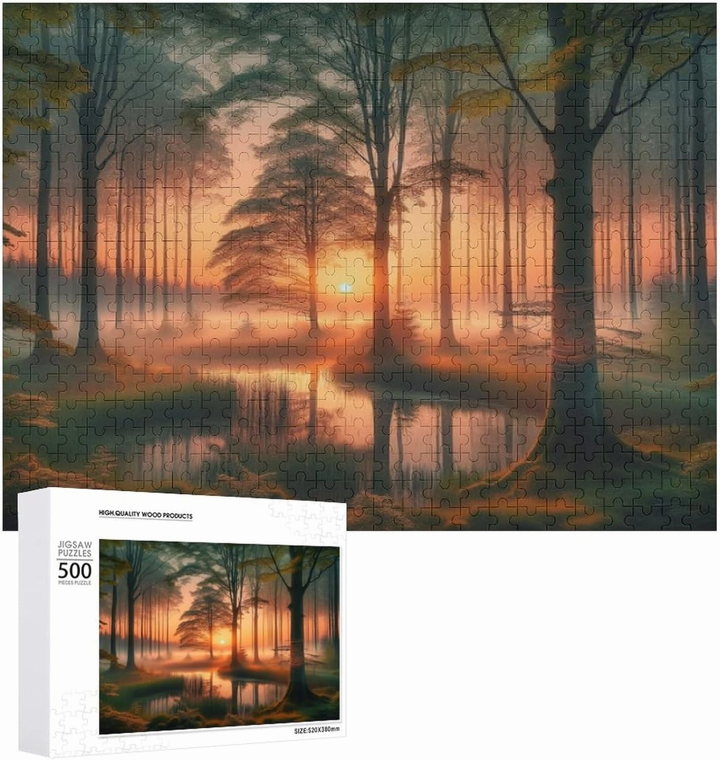 Jigsaw Puzzle for Adults Fishing Boat Seaside Harbour Town Challenging Educational Fun Family Activities Games Toys Gifts Wooden Puzzles 500 Piece Gift for Women Men 20.5x15 Inch