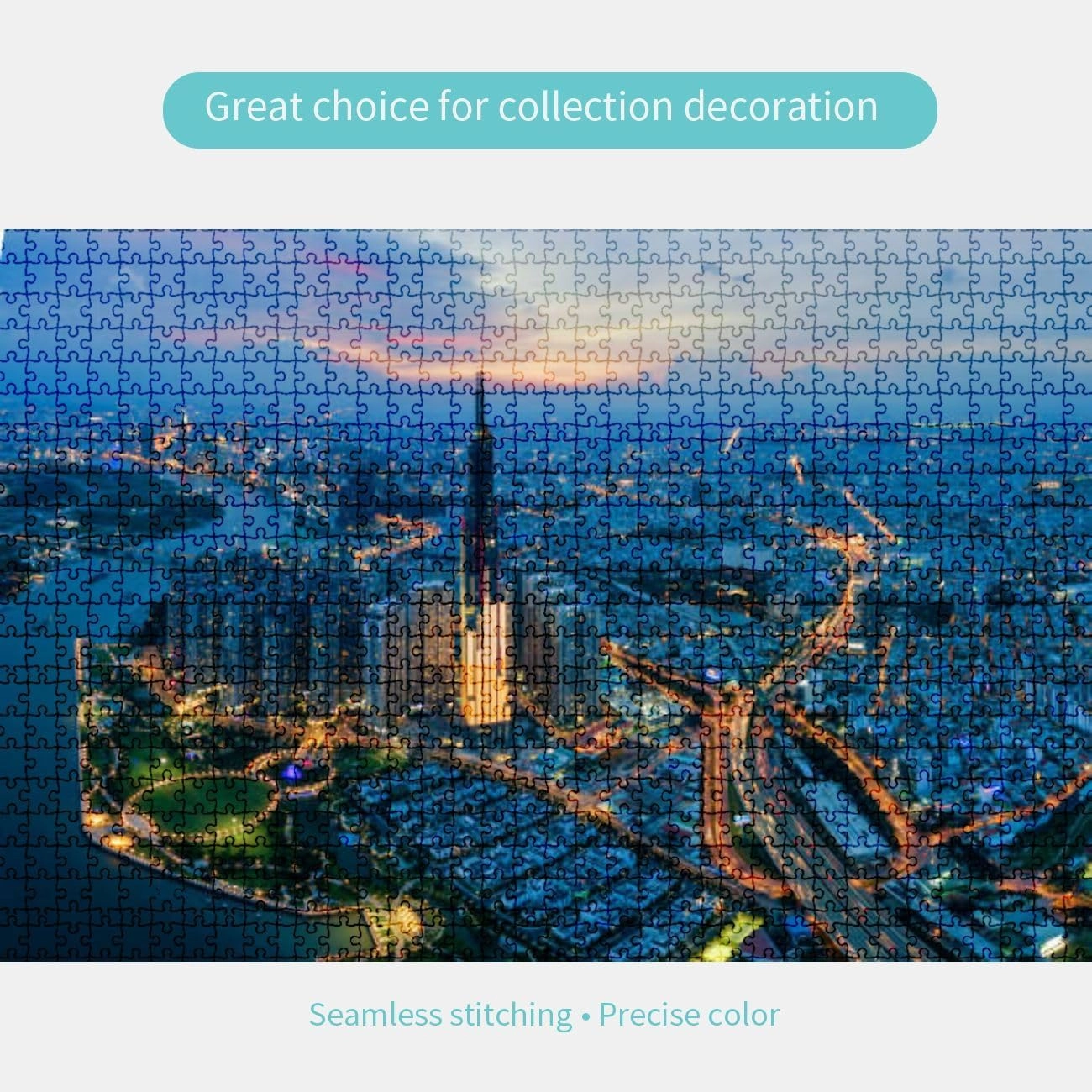 Jigsaw Puzzles 1000 Pieces for Adult Beautiful View Photo Saigon Ho Minh City Puzzle Game for Family Wooden Puzzle Toy Educational Games Puzzles for Home Decor