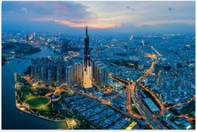 Jigsaw Puzzles 1000 Pieces for Adult Beautiful View Photo Saigon Ho Minh City Puzzle Game for Family Wooden Puzzle Toy Educational Games Puzzles for Home Decor