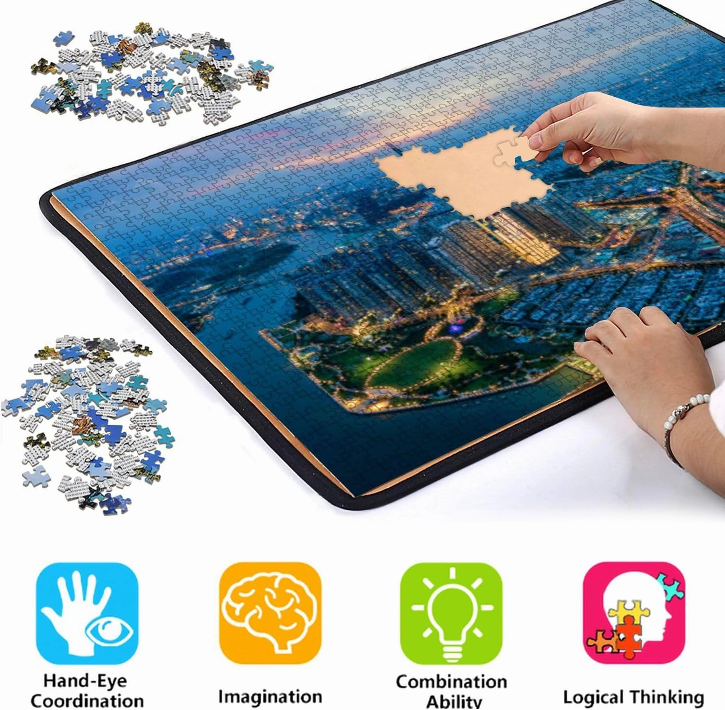 Jigsaw Puzzles 1000 Pieces for Adult Beautiful View Photo Saigon Ho Minh City Puzzle Game for Family Wooden Puzzle Toy Educational Games Puzzles for Home Decor