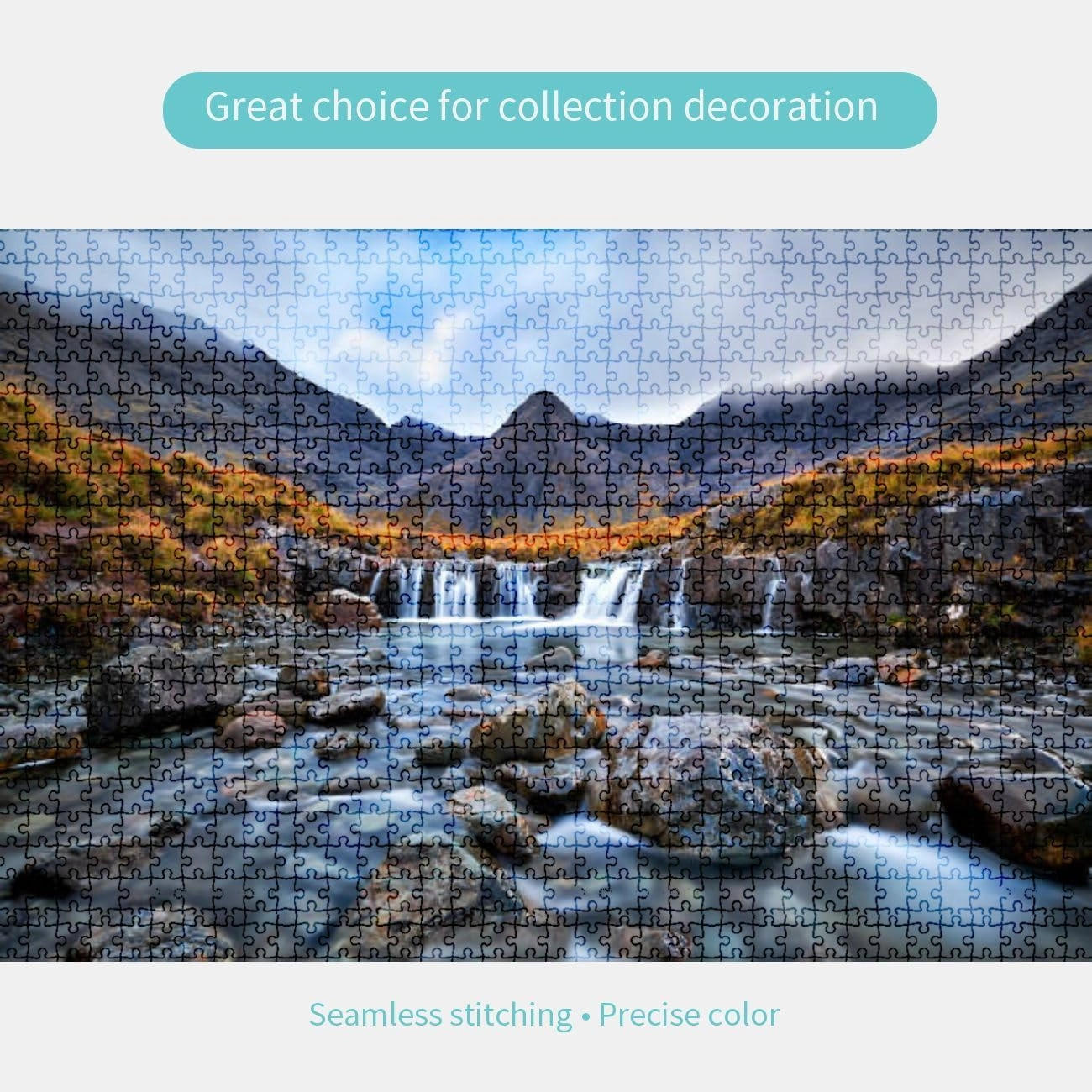 Jigsaw Puzzles 1000 Pieces for Adult Fairy Pools Glen Brittle Isle Skye Scotland Landscape Scenery Puzzle Game for Family Wooden Puzzle Toy Educational Games Puzzles for Home Decor
