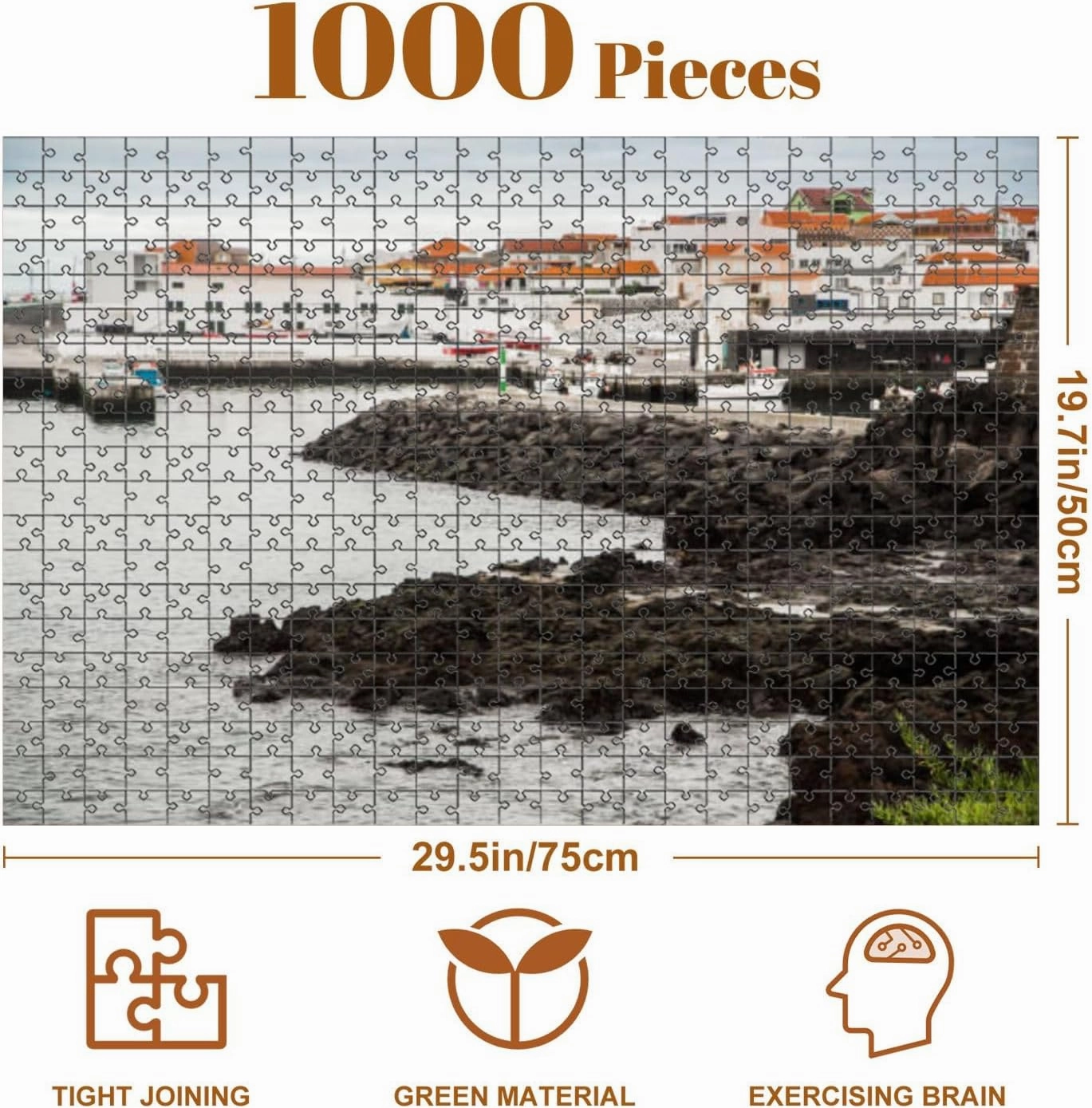 Jigsaw Puzzles 1000 Pieces for Adult Moody Morning Terceira Puzzle Game for Family Wooden Puzzle Toy Educational Games Puzzles for Home Decor