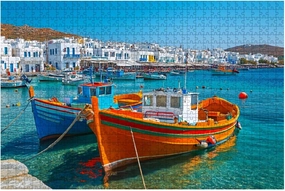 Jigsaw Puzzles 1000 Pieces for Adult Port Old Fishing Boats Puzzle Game for Family Wooden Puzzle Toy Educational Games Puzzles for Home Decor