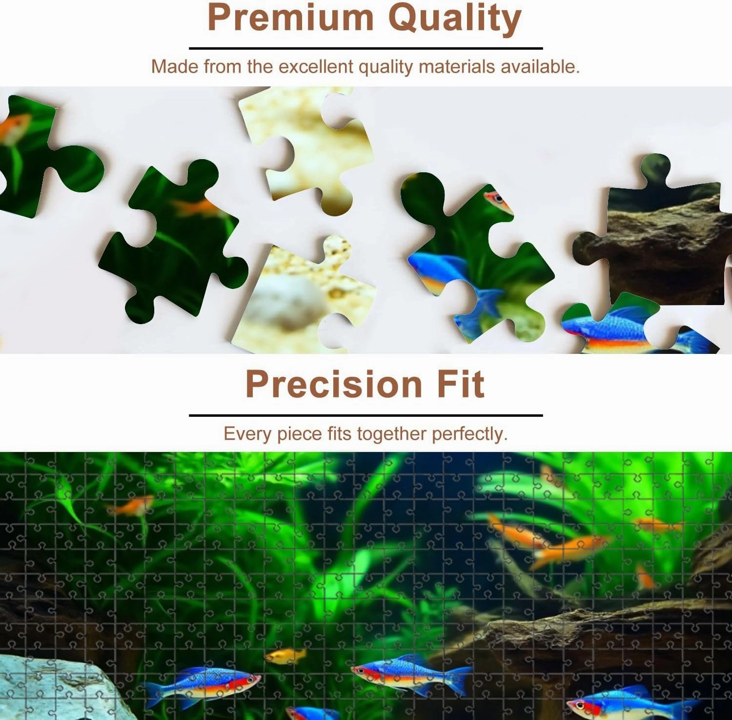Jigsaw Puzzles 500 Pieces for Adult landscaped Freshwater Tropical Aquarium Fish Tank neon Guppies Puzzle Game for Family Wooden Puzzle Toy Educational Games Puzzles for Home Decor