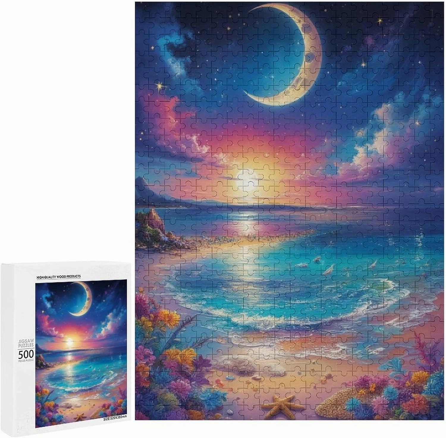 Jigsaw Puzzles 500 Pieces for Adults Fishing Enthusiasts On Board Fishing Big Head Fish Creative Gifts are Perfect for Home Entertainment and Game Collections Gift for Women Men 20.5x15 Inch