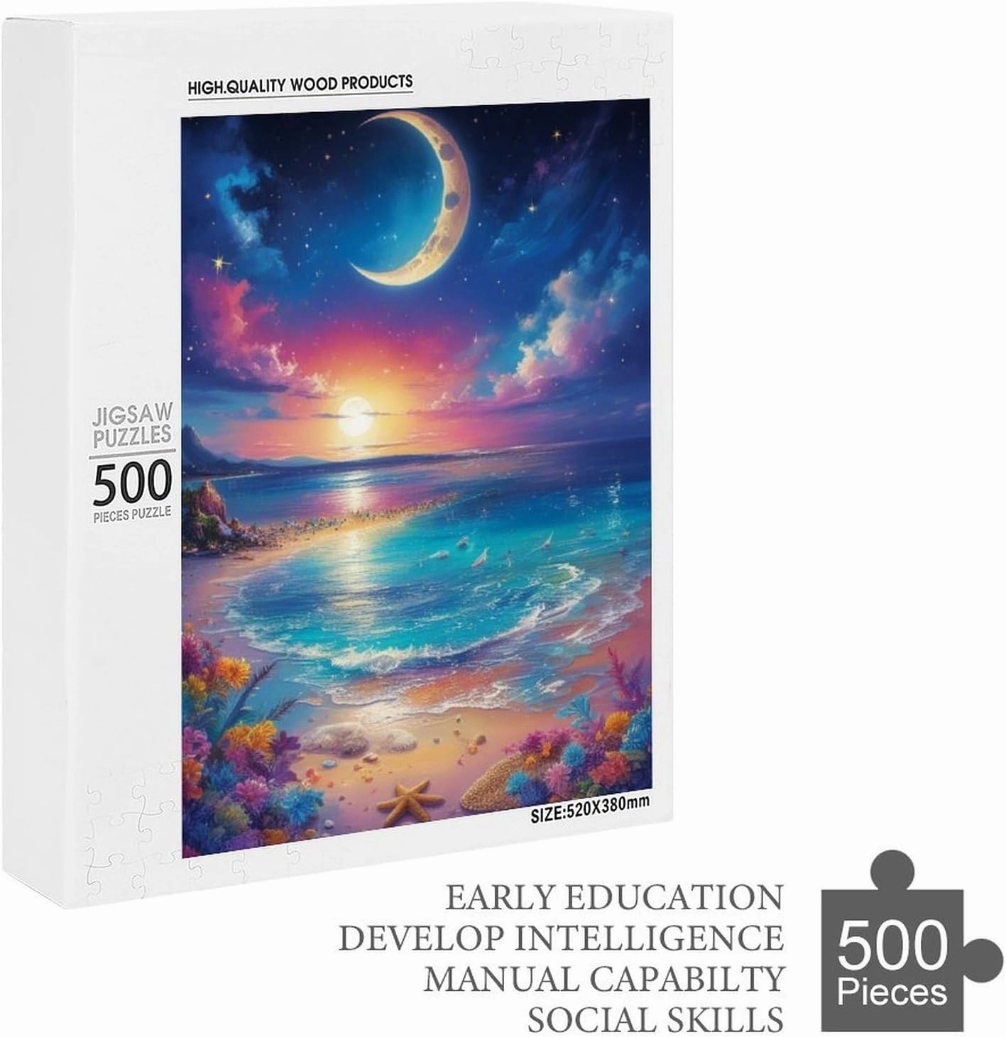 Jigsaw Puzzles 500 Pieces for Adults Fishing Enthusiasts On Board Fishing Big Head Fish Creative Gifts are Perfect for Home Entertainment and Game Collections Gift for Women Men 20.5x15 Inch