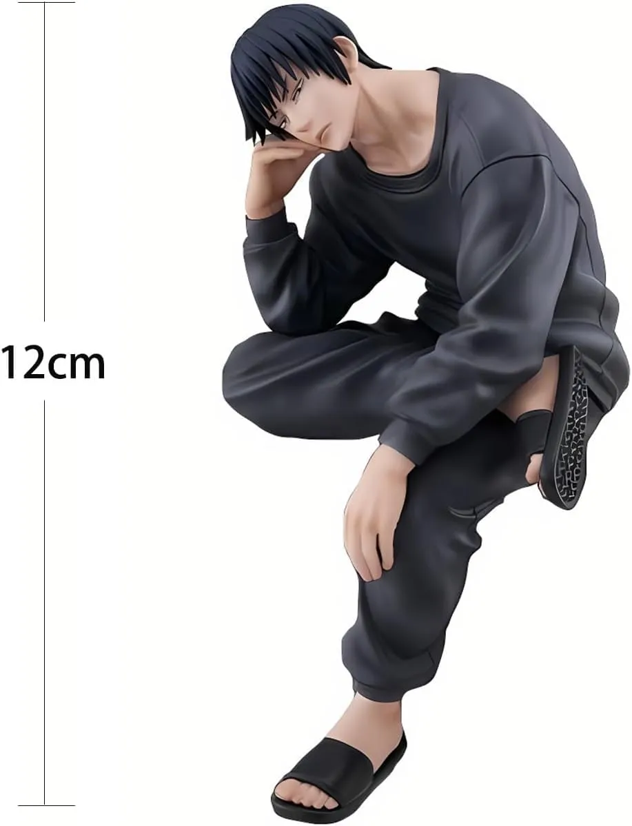 JJK Fushiguro Toji Figure Statue 12cm Anime JJK Action Figure Fushiguro Toji PVC Sitting Model Collectible Desktop Decoration