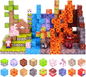 JOMBY Magnetic Blocks, 110PCS 3D Magic Magnetic Building Blocks World for Kids 3-12, 0.8" Magnet Tiles STEM Sensory Toys, Creative Learning Boys & Girls Safe Construction Set