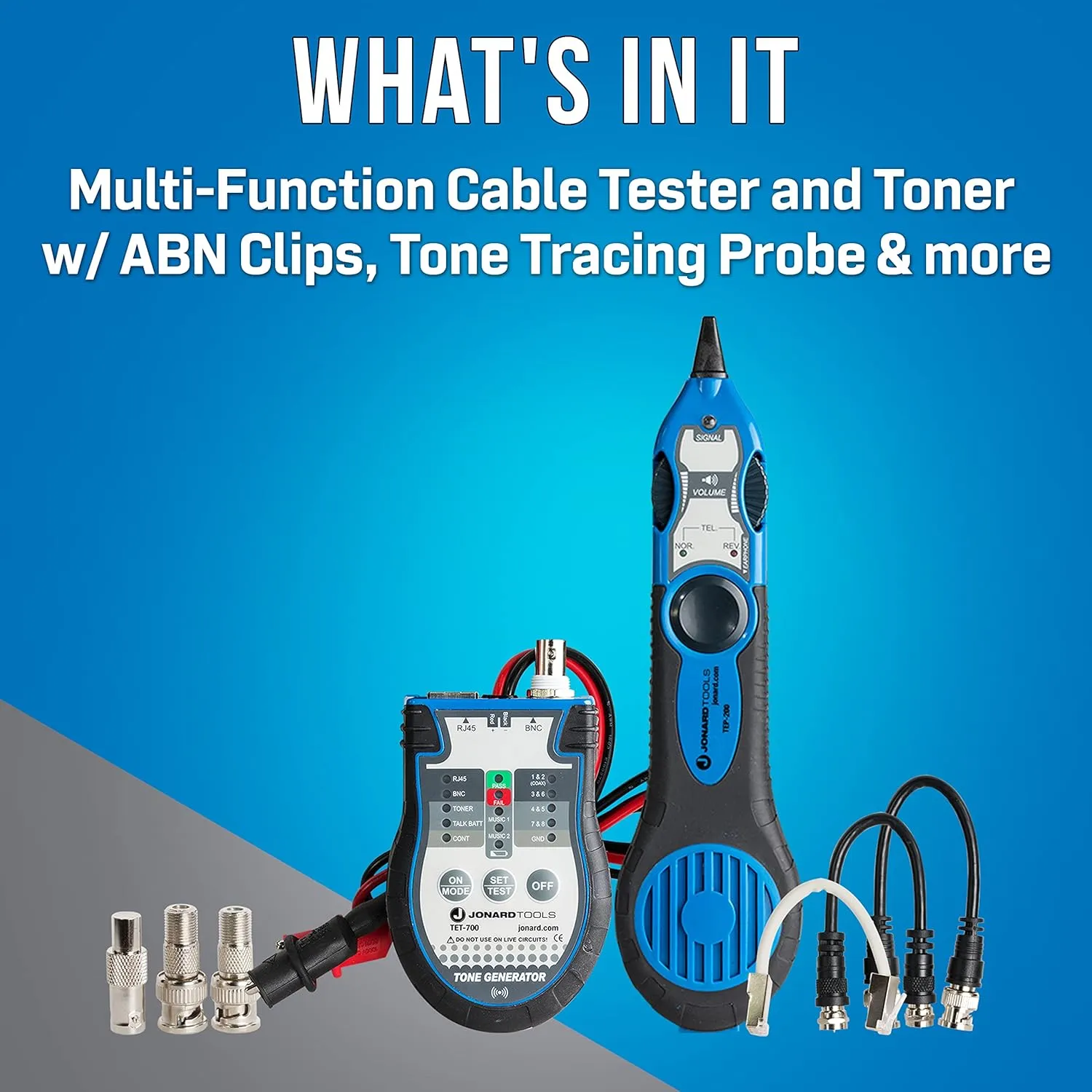 Jonard Tools TETP-901 Coax & Network Cable Tester Tone & Probe Kit  w/ABN Clips