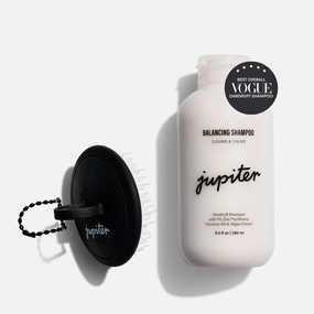 Jupiter Scalp Care Duo – Anti-Dandruff Shampoo & Exfoliator Brush for Flake-Free, Healthy Hair – Zinc Formula for Itchy, Oily, Dry Scalps – Vegan, Color-Safe, Award-Winning Scalp Treatment