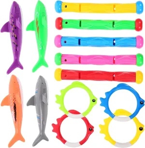 KICHOUSE 1Set for Pool Diving Rings Fish Shark for Underwater Fun Safe Smooth Edges Design for Pool Games