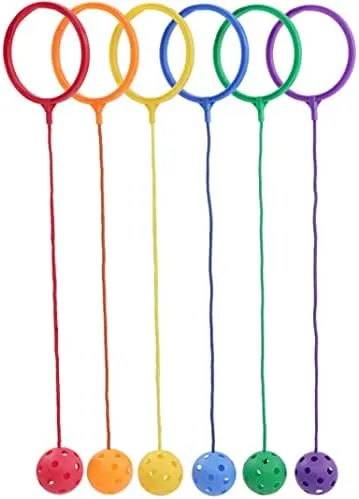 Kids Ankle Skip Ball Jumping Ring Toy Coordination Fitness Sports Swing Ball Set for Boys Girls 6PCS,Swing Ball Toy