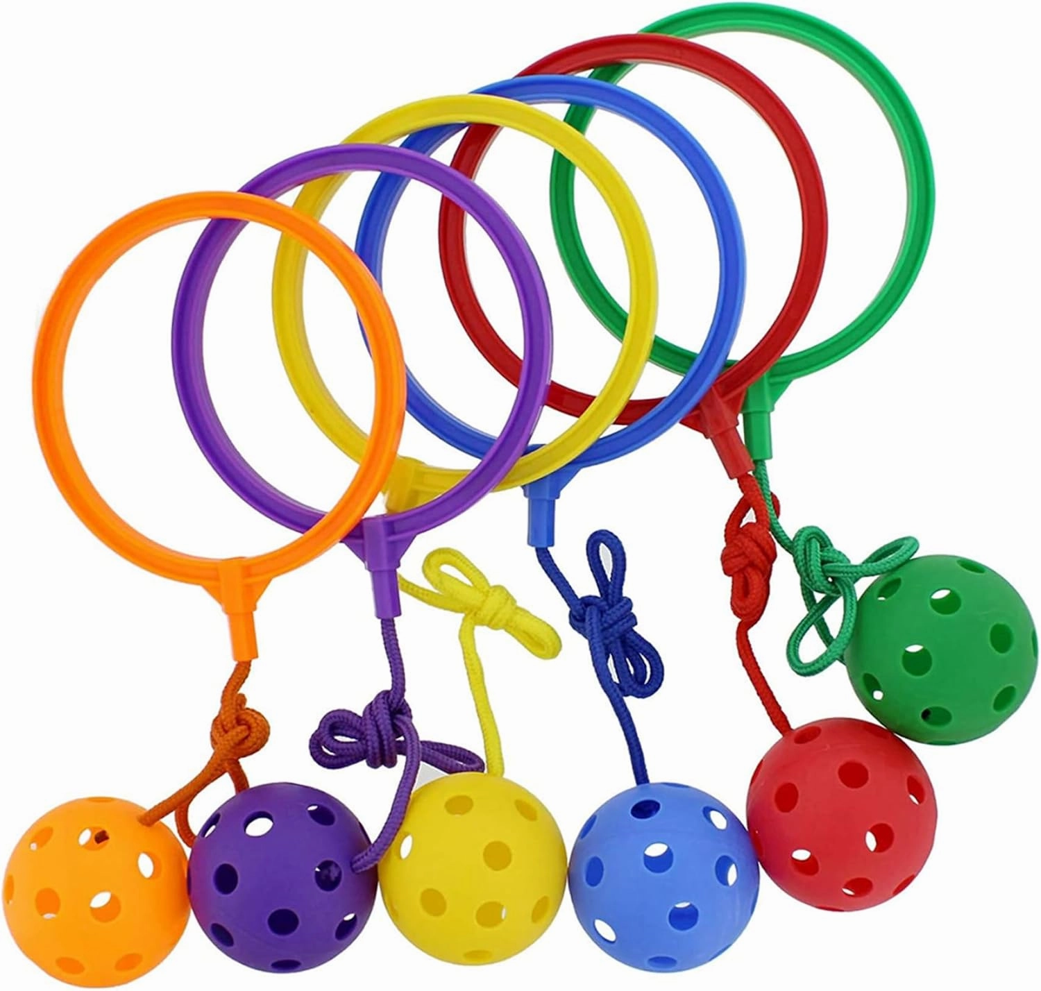 Kids Ankle Skip Ball Jumping Ring Toy Coordination Fitness Sports Ball Set 6PCS