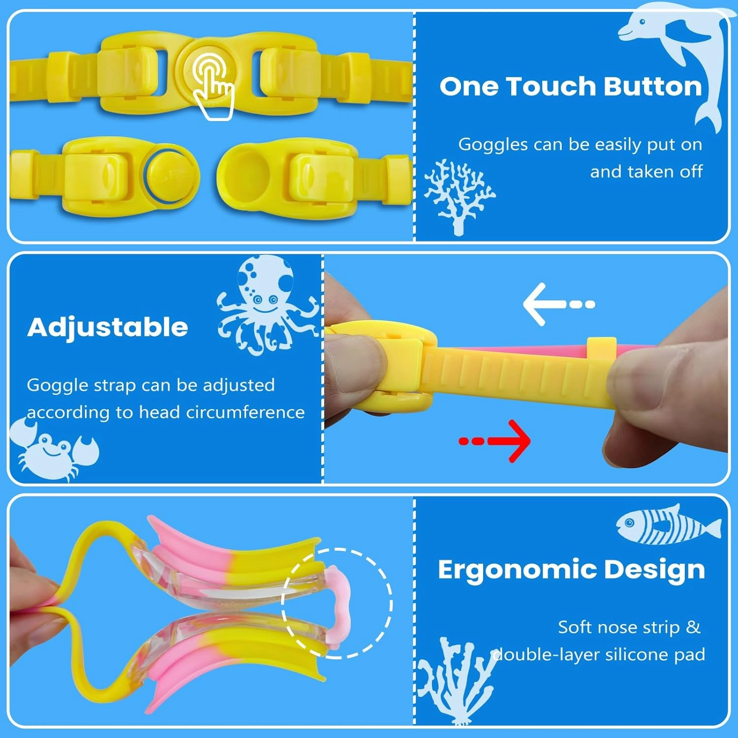 Kids Swim Goggles, 4 Packs Swimming Goggles for Kids Youth Girl Boy, Anti-Fog Anti-UV Leak Proof Swim Glasses Age 4-16