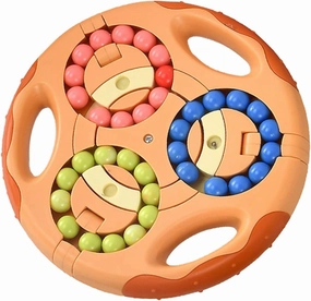 Kisangel Boy Girl Bean Cube Toy Double-Sided Rotating Sensory Plaything for Logic Development Color Cognition and Concentration Training for Fun