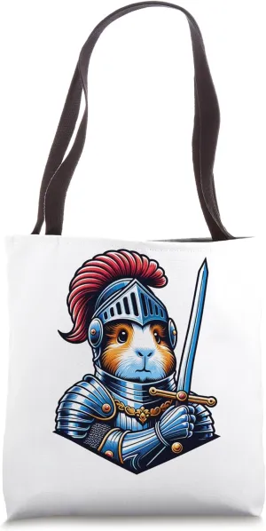 Knightly Guinea Pig with Sword Tote Bag
