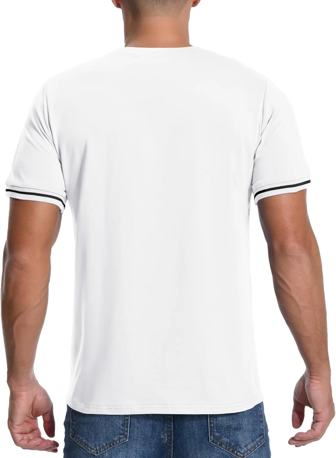 KUYIGO Men's Henley Shirts Short Sleeve Casual Button Cotton Embroidery Fashion Lightweight T-Shirts Tops