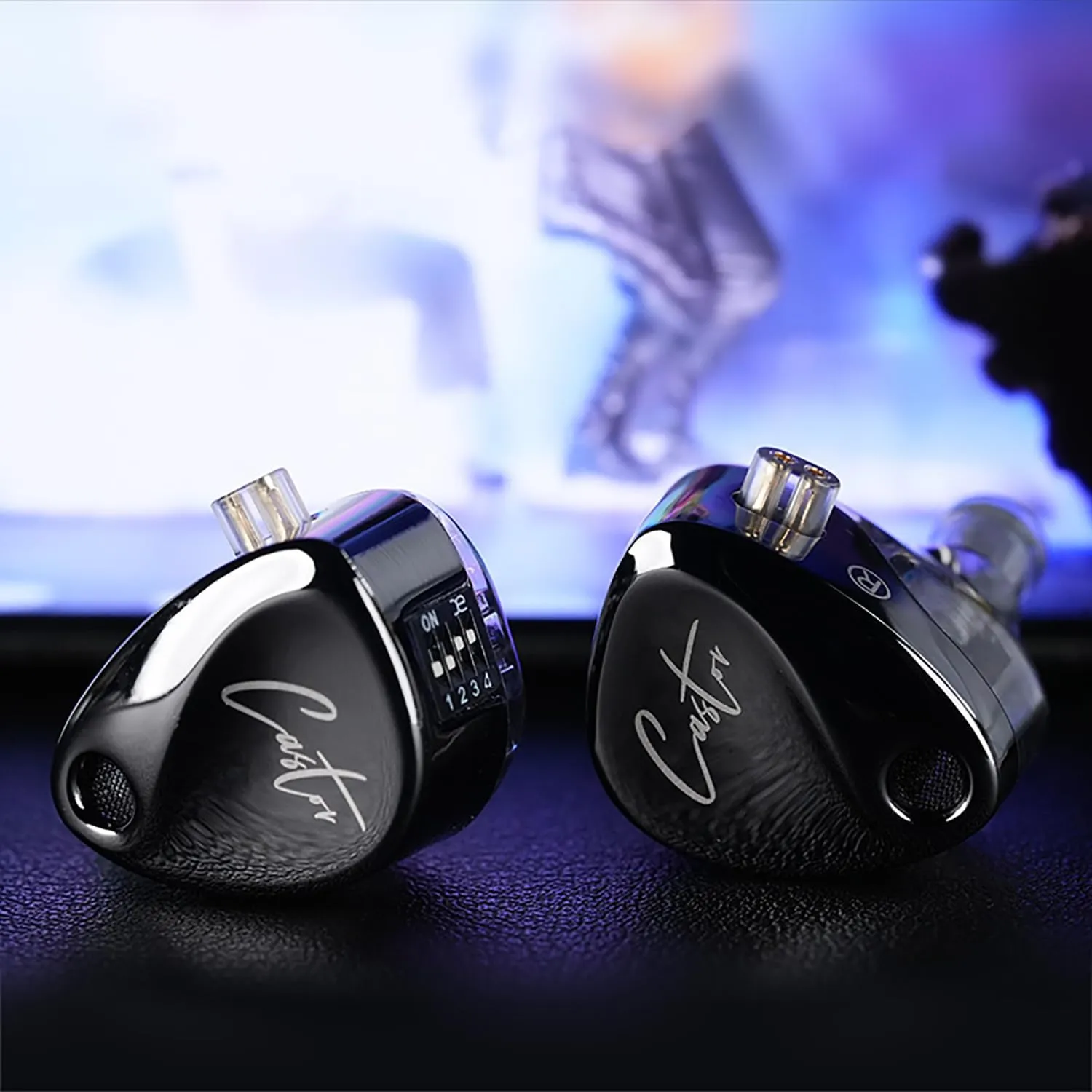 KZ Castor in Ear Monitor, HiFi Improved Bass in Ear Headphone, Dual-Dynamic Driver Gaming Earbuds, 2PIN-C Detachable Cable