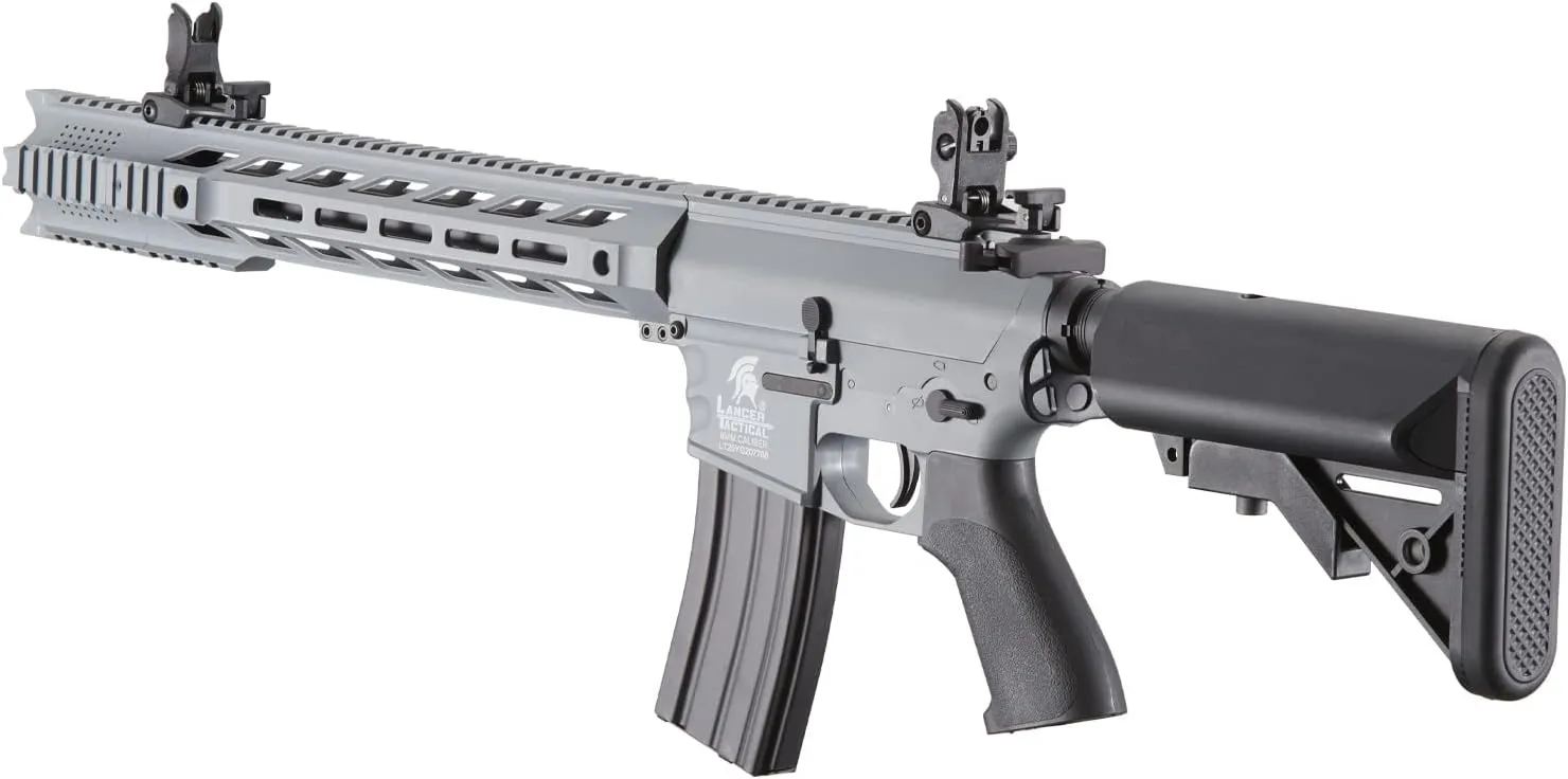 Lancer Tactical Gen 2 Durable Airsoft M4 SPR Interceptor AEG Polymer- Full/Semi-Auto, 1000 Rounds Bag of 0.20g BBS, Battery& Charger Included