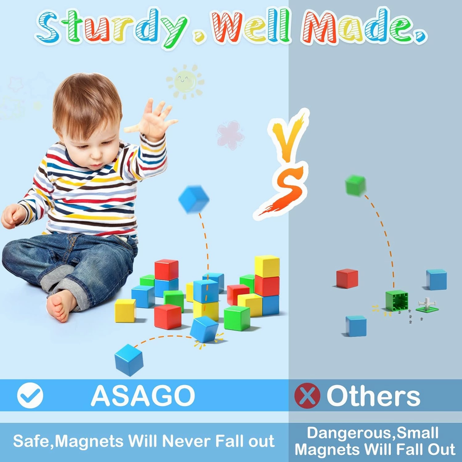 Large Magnetic Blocks Travel,56PCS 1.34in Building Blocks for Toddlers 3-5,Magnet Cubes for Toddlers,Sensory Montessori Toys Sets Learning Construction Squares Stem Toys for Boy,Girl,Kids,Kit,Gift,4-8