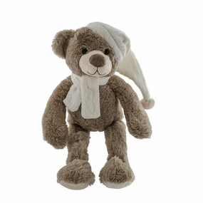 Large Teddy Bear with Scarf Sleep Cap