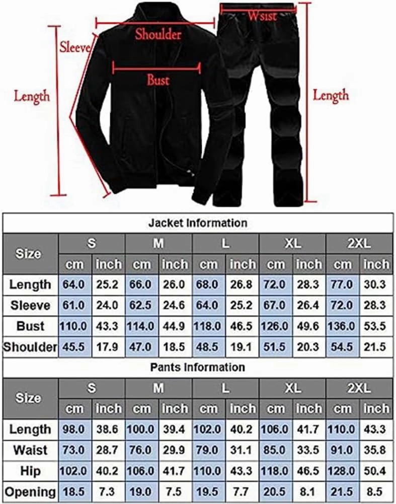 Lavnis Men's Casual Tracksuit Long Sleeve Running Jogging Athletic Sports Set