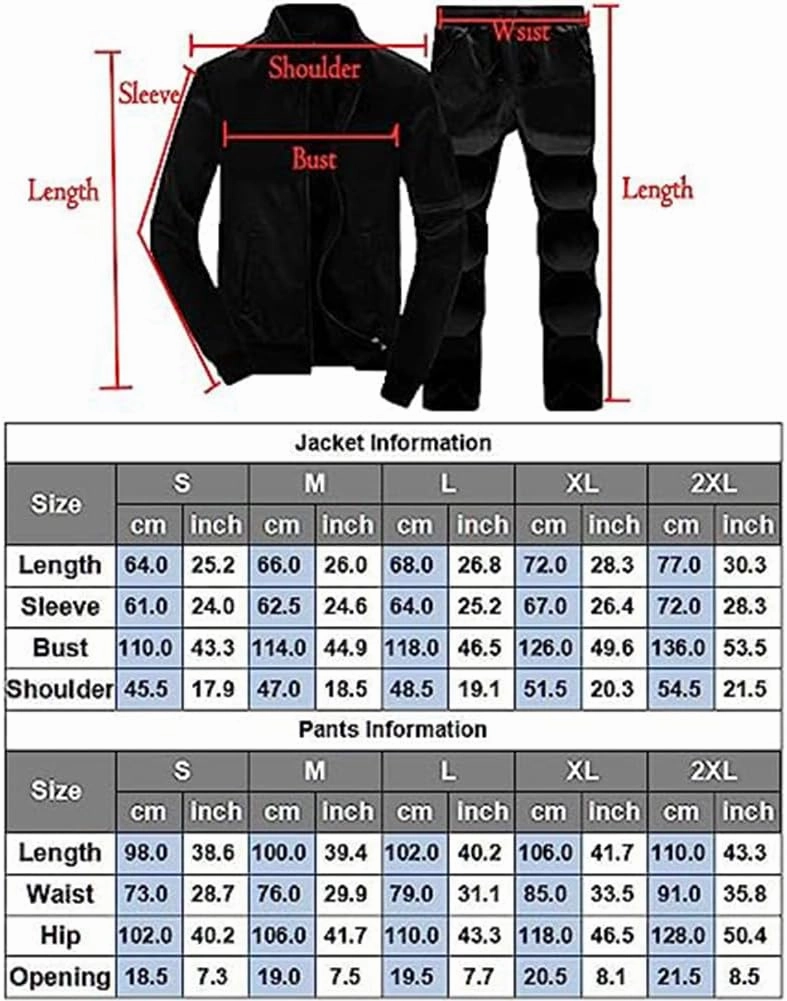 Lavnis Men's Casual Tracksuit Long Sleeve Running Jogging Athletic Sports Set