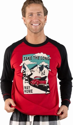 Lazy One Pajama Shirts for Men, Short & Long Sleeve Men's Pajama Tops, Funny PJ T-Shirts, Comfortable Cotton