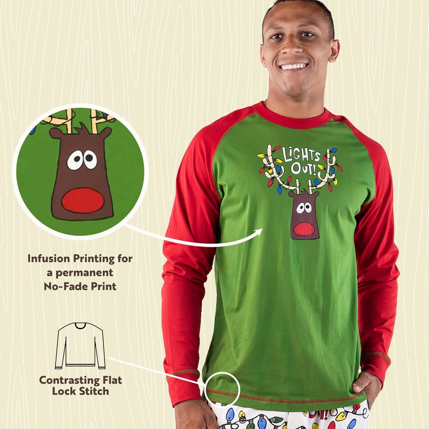 Lazy One Pajama Shirts for Men, Short & Long Sleeve Men's Pajama Tops, Funny PJ T-Shirts, Comfortable Cotton