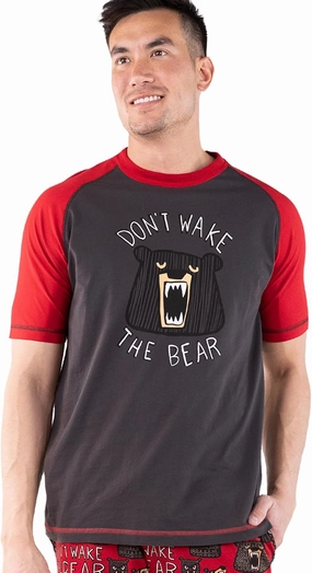 Lazy One Pajama Shirts for Men, Short & Long Sleeve Men's Pajama Tops, Funny PJ T-Shirts, Comfortable Cotton