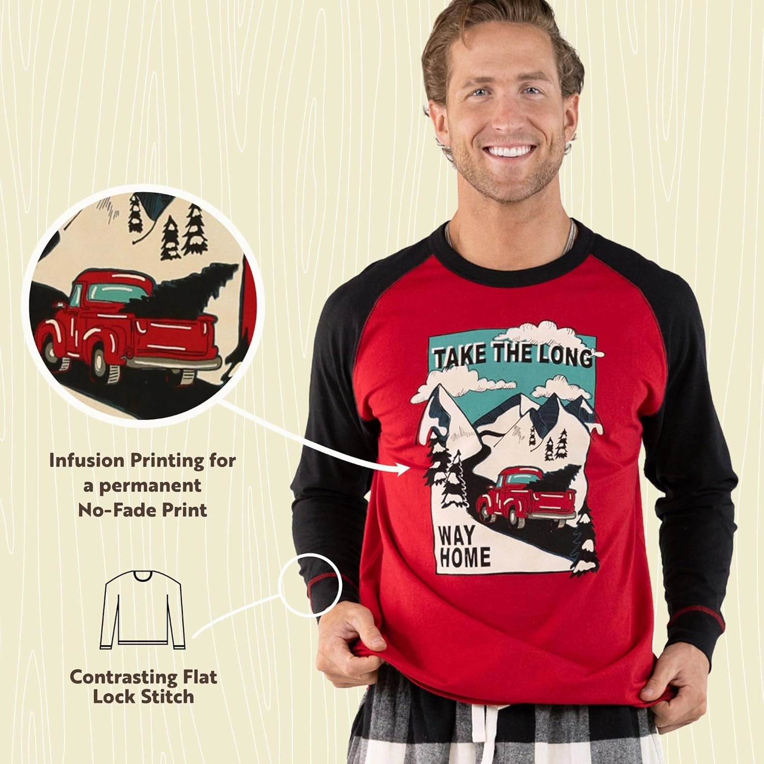 Lazy One Pajama Shirts for Men, Short & Long Sleeve Men's Pajama Tops, Funny PJ T-Shirts, Comfortable Cotton